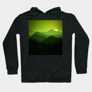 sonnige stilisierte Hügelwelt Hoodie